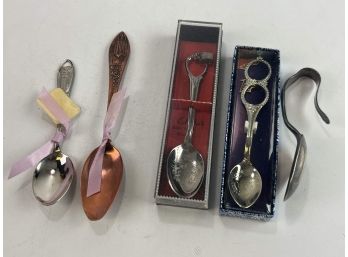 Lot Of 5 Souvenir Spoons - Salt Lake, San Francisco, Atlanta