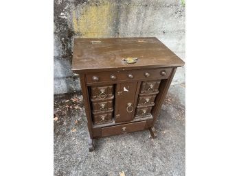 Vintage Sewing Cabinet With Felt Lined Drawers