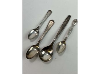 Lot Of 4 Collector's Spoons - Airline / Hotel