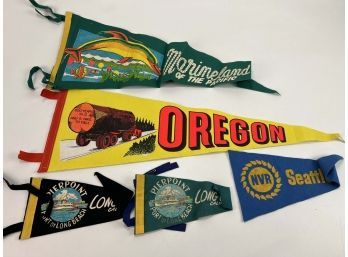 Lot Of Vintage Pennants - Marineland, Oregon, Pierpoint