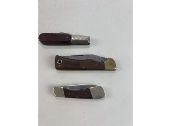 Lot Of 3 Vintage Pocket Knives - Sharp, Imperial Barlow