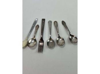 Lot Of 6 Vintage Baby Spoons - Gerber