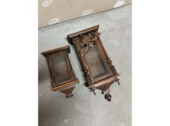 Pair Of Wood And Glass Clock Cases