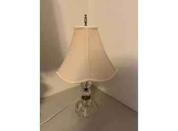Vintage Hand Cut Crystal Lamp And Shade - Underwriters Lab