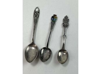 Lot Of 3 Sterling Silver Collector's Spoons - Yellowstone, Canada