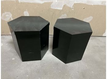 Pair Of Hexagonal Side Tables - Virginia Made By Lane - Painted Black