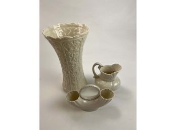 3 X Vintage Lenox - Vase, Wedding Band Double Vase, Creamer
