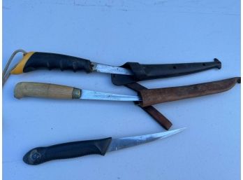 Lot Of Three Filet Knives -