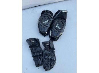 Bilt Motorbike Gloves And Fly Racing Elbow Pads