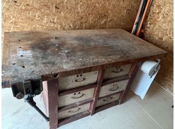 Old School Workbench With Drawers And Abernathy Bench Vise