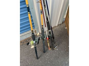 Lot Of Fishing Poles And Reels - Penn 49, Eagle Claw, Master 405