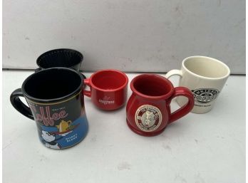 Lot Of 6 Collectible Coffee Mugs Disney Blend, Whidbey Coffee, Pancake House, Chazzano Denneen