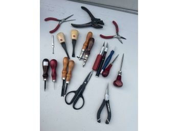 Misc Leatherworking Tools - Knives, Awls, Gouges, Scissors, Pliers