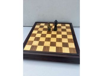 Wood Chess / Backgammon Board With Resin Pieces