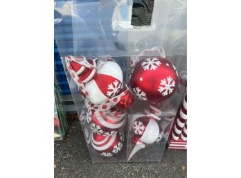 Large Red And White Ornaments