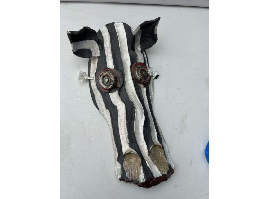 Hand Made Ceramic Zebra Mask - Good Spirits Ceramics