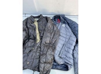 Pair Of Micro Puff Jackets - Eddie Bauer Goose Down Plus  Gerry (some Stains) - Size M