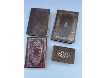 3 Decorator's Books Plus Inlaid Wooden Box