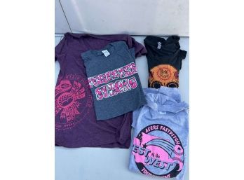 4 Graphic Women's L Tshirts - Mountain Merchantile, Forester Strong, Beth Hart, Fastpitch Softball