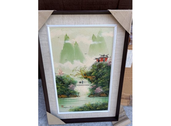Mid Century Chinese Painting By Chen Mao - NEW