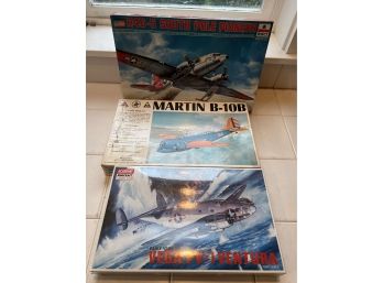 11- 3 X Model Airplanes - South Pole Pioneer, Martin B-10, Vega Pv-1 Ventura