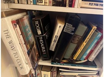 Shelf Of Books - The Way To Cook, Thesarus, Dictionary, Martha Stewart - D