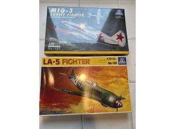 9- 2 X Italeri Model Airplanes - LA 5 Fighter, Mig 3