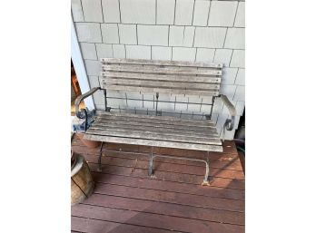 Smith And Hawkins Folding Outdoor Wood And Metal Bench
