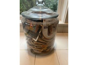 Large Collection Of Beer Mats In Glass Jar - 3