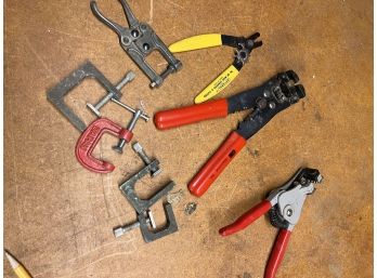 A3- Lot Of Wire Strippers And Clamps