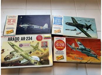 10- 4 X Lindberg Line Model Airplanes - HS-129B, Arado, ME-410, DO-335