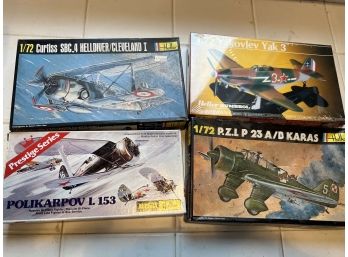 8- 4 X Heller Model Airplanes - Helldiver, Yakolev Yak 3, Polikarpov, AB Karas