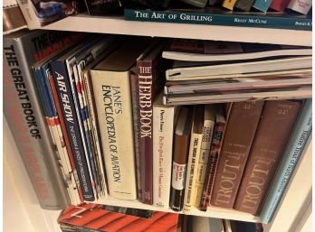 Shelf Of Books - Janes Aviation, Great Book Of Airplanes, Trout, Herb Book - E