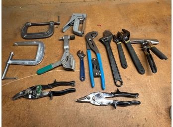A2- Lot Of Pliers, Clamps, Shears And Wrenches