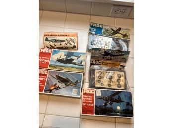 10- 6 X Frog Model Airplanes - Westland, Spitfire, Hornet, Mustang, Firefly, Corsair