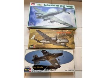 9- 3 X Revell Model Airplanes - Dornier Arrow, Heinkel, Focke Wulf Condor