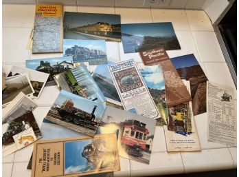 Large Lot Of Railroad Pictures, Maps, Timetables - 6