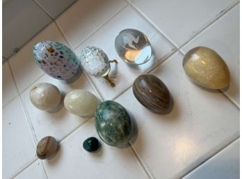 Collection Of Glass And Stone Eggs - 1