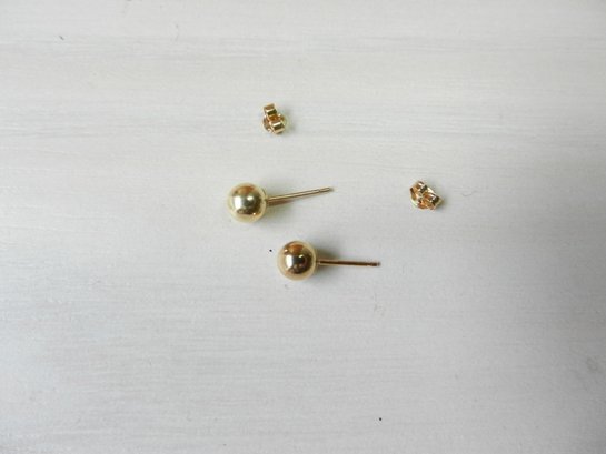 Vintage 14k Gold Ball Stud Earrings   (DE11)