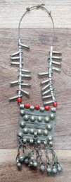 Tribal Brass And Bead Necklace