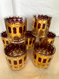 Culver Glass 'Gold Scroll' Tumblers    SOW172