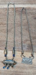 (2) Silver Necklaces