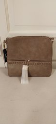 MKF Collection By Mia K. Small Taupe Crossbody Purse (2-27)