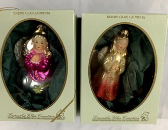 (2) Krebs Glas Lauscha Holiday Ornaments (F-5)