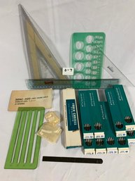 Lot Of Turquoise Mechanical Leads And Drafting Tools (O-7)
