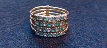 Diamond And Emerald 4 Stack Ring Size 10 (C-5)