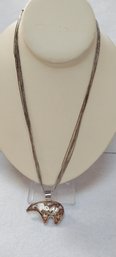 Sterling Bear Pendant Necklace (C-12)