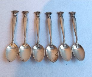 (6) Wallace Sterling 'Romance Of The Sea' Demitasse Spoons (E-15)