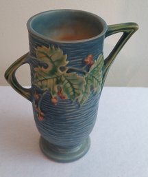 Roseville Pottery Bushberry Blue Vase 29 - 6' (C-28)