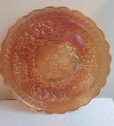 Imperial Log Cabin Carnival Glass Plate (C-30)